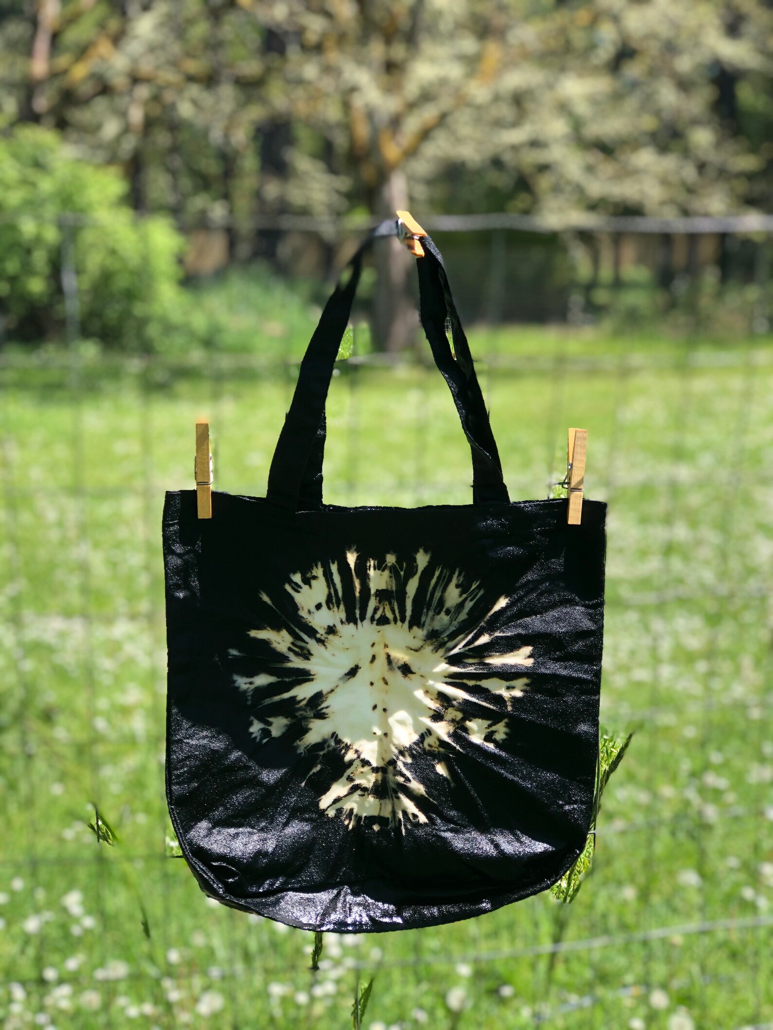 Bleach tiedye tote bag/durable sturdy tote/hand bleached Etsy