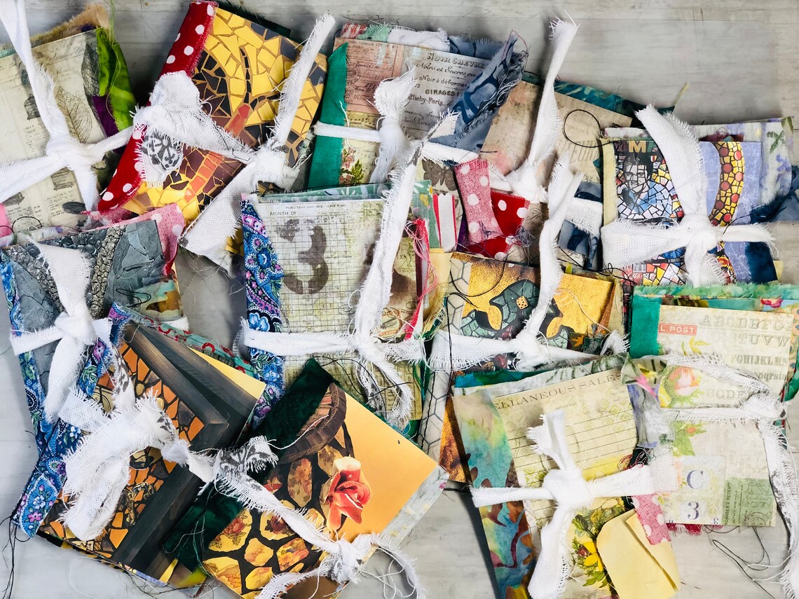 Fabric Snippet Mini Journal, Junk Journal Supplies - Etsy