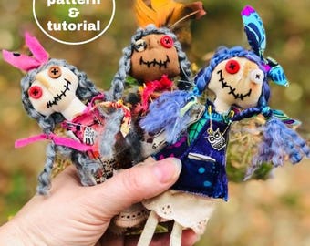 Junky Grungy Mini 6 &quot;Grammy Doll PDF Schnittmuster, 6&quot; Grungy Puppe DIY Puppen mit Kleidung, sofortiger digitaler Download Anleitung, Puppenmuster