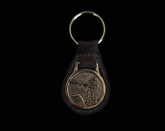 Vintage Hunter and Dog Keychain