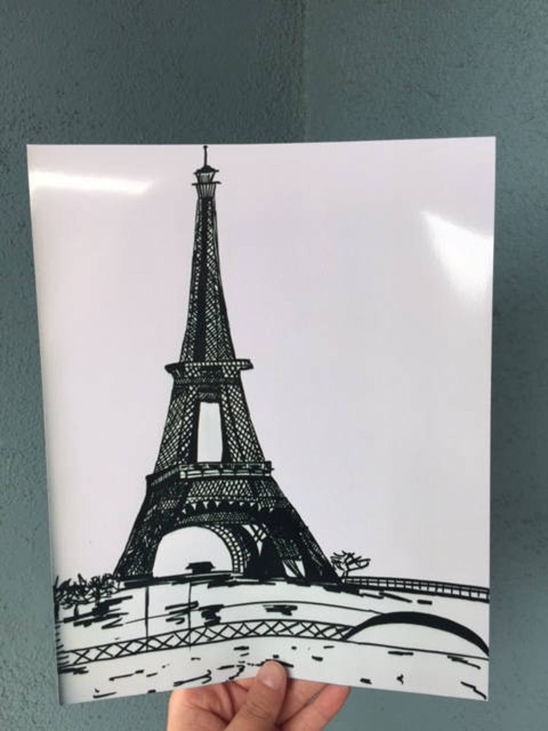 Eiffel Tower Drawing Meditation Pink Postcard Set | JUNIQE