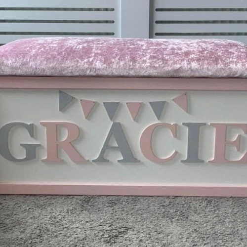 Personalised Toy Box Name & Embellishments. Pastel Name. Toy Etsy UK