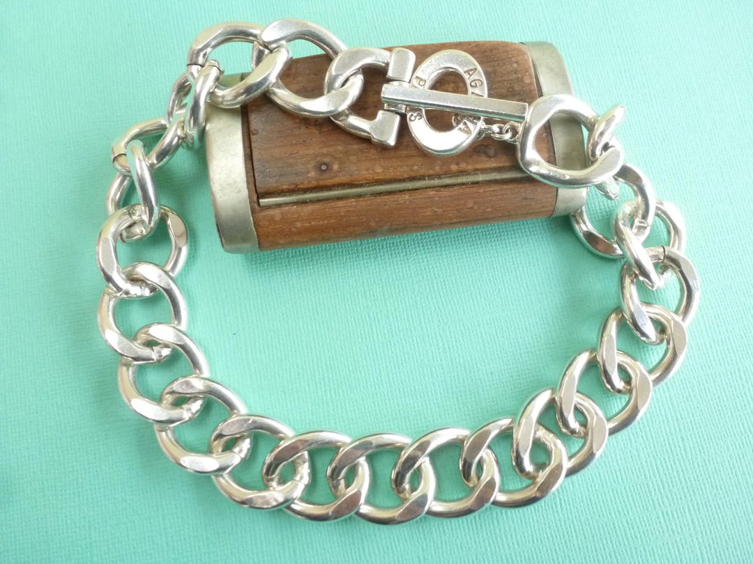 Collier Agatha Paris Vintage - Mi-long - Grosse Maille Dorée - Années 80-90