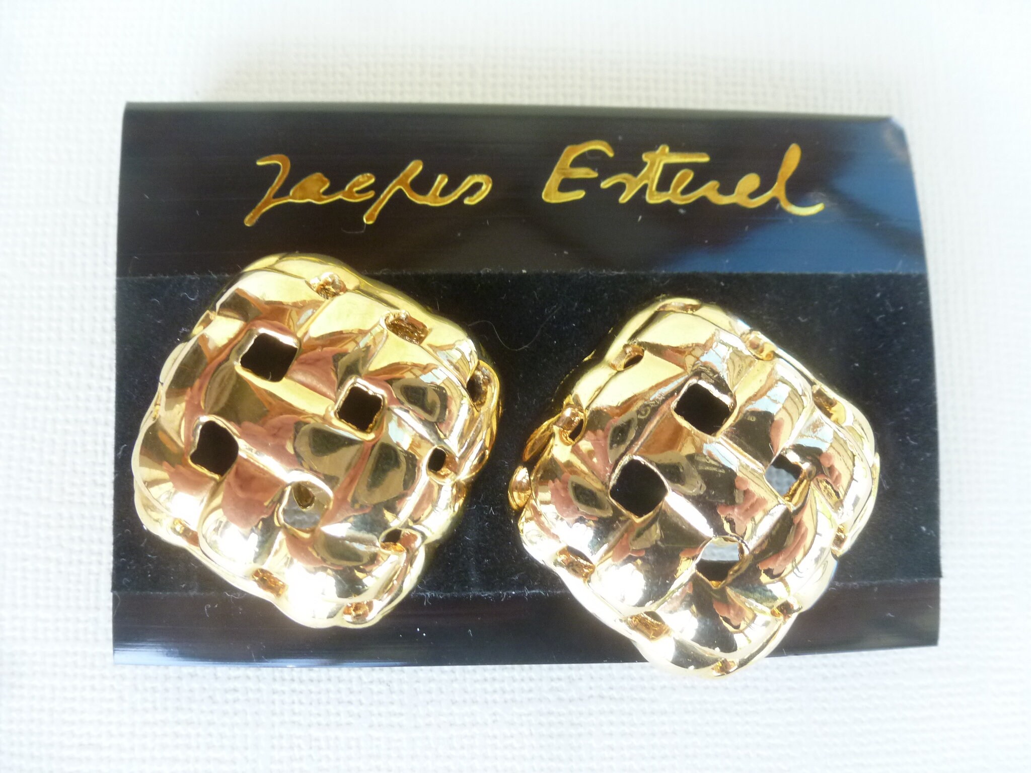 Broche Cœur Vintage En Résine Et Métal Doré Jacques Esterel - Années 80 - Vert émeraude