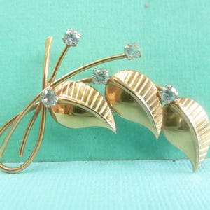 Ancienne Broche En Plaquer Or 18k 750 Art Déco Nouveau créateur Bouquet
