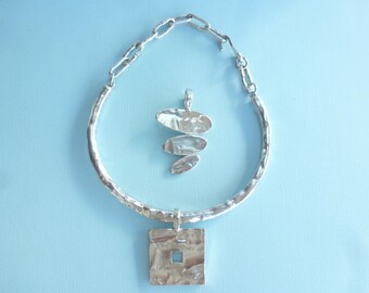Torque (collier) Biche De Bere Vintage, étain Doré, Signé - Occasion, Bijou Designer Français