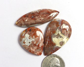 15x35mm Jewelry Making Loose Gemstone #1871 Natural Crazy Less Agate Cabochon,1 pair Of 40Cts