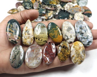 9X9 MM ROUND TOP NATURAL OCEAN JASPER CABOCHON FLAT-BACK ADX-54 9X9 MM ROUND TOP NATURAL OCEAN JASPER CABOCHON FLAT-BACK ADX-54