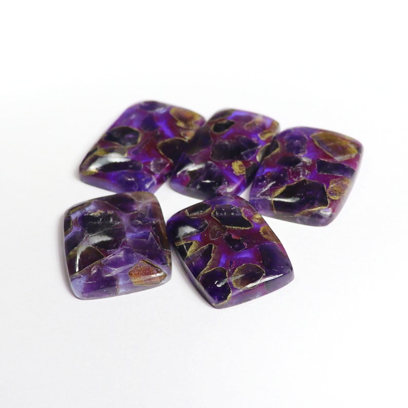 Amethyst Copper Handmade Polish Jewelry Making Loose Gemstone,#SKU9617 Natural Spiny Copper Amethyst Cabochons,5 Pcs New Arrival+