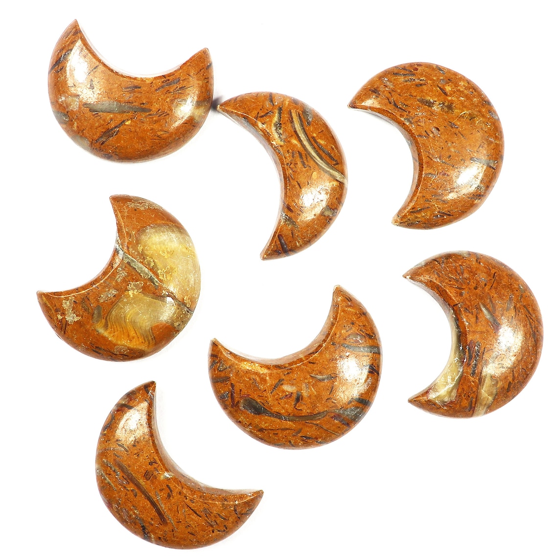 Natural Mariyam Jasper Half Moon Gemstone Crescent Gemstone Etsy