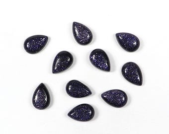 Beautiful Sunsitara Pear Shape Calibrated Loose Gemstone, Handmade Cabochon, Genuine Gemstone, Unisex Stones, Flat Back Polished Gemstone,