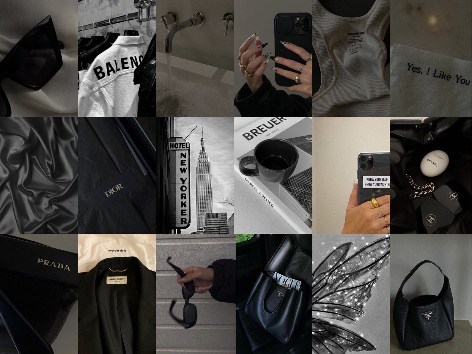 65 Black and White Aesthetic Collage Kit Photo Wall Collage Etsy