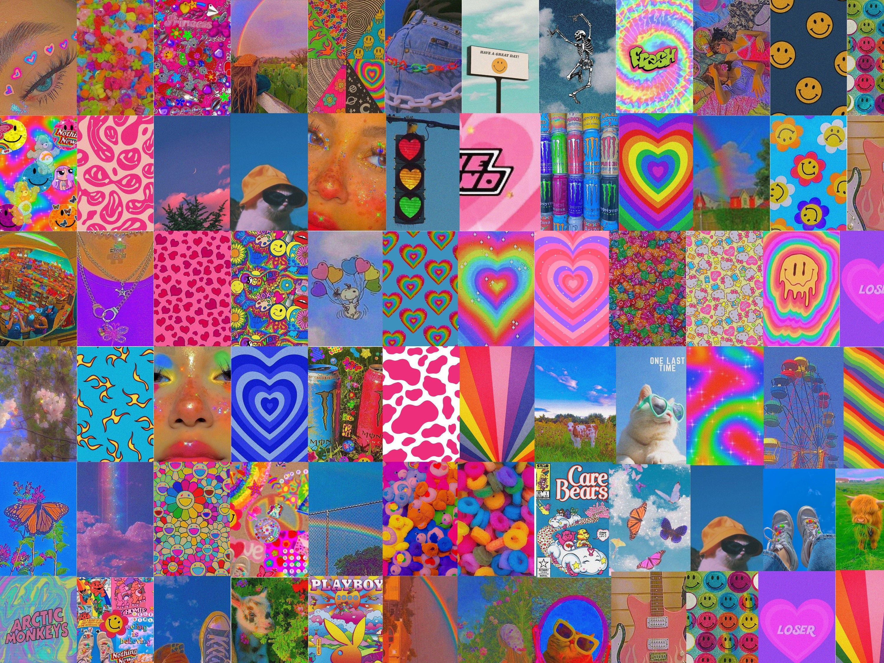 100 pcs indie photo wall collage kit indie room decor etsy
