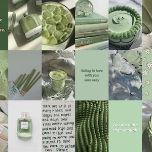 100 PCS Sage Green Wall Collage Kit Aesthetic Sage Green Photo Collage ...