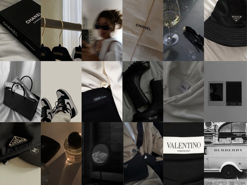 65 Black and White Aesthetic Collage Kit Photo Wall Collage Etsy