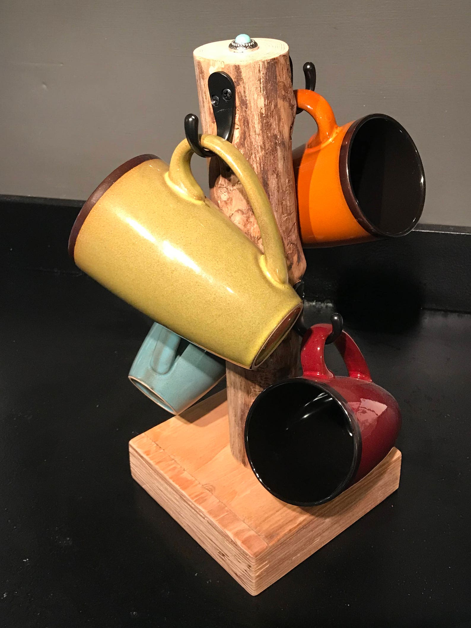 Natural Ash Wood Coffee Mug Holder Stand Etsy UK