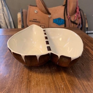 Vintage Brown Divided Serving Dish