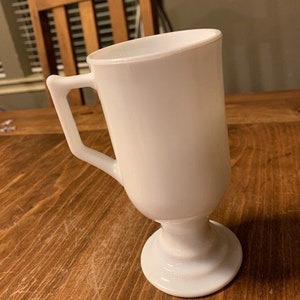 Milk Glass Pedestal Footed Cup/Mug Hot Cocoa Irish Coffee