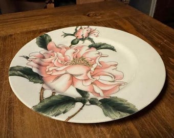 プレート ローズ プレート ピンク ビンテージ アンティーク 21㎝リムプレート〈ボタニカルフラワーピンク〉 アンティーク風皿 中皿