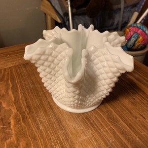 Vintage Westmoreland Leche Vidrio Inglés Hobnail Diamante Patrón