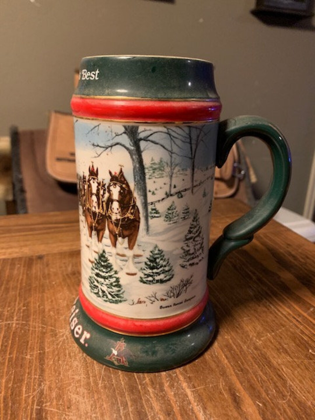Budweiser Christmas Beer Stein Etsy