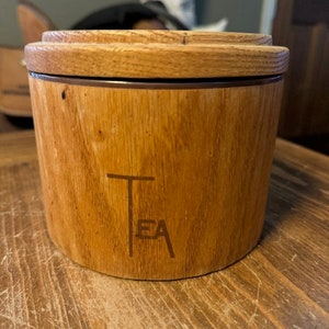 Wooden and Plastic Vintage Cornwall Tea Canister