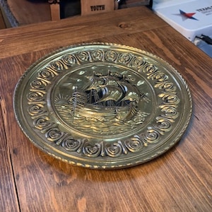 Vintage Decorative Plate of Ship
