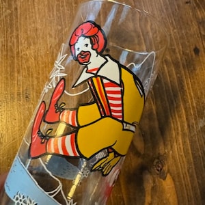 1977 McDonald&#39;s Action Series Glass, Ronald McDonald