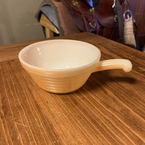 Fire King Peach Lusterware Bowl with Handle