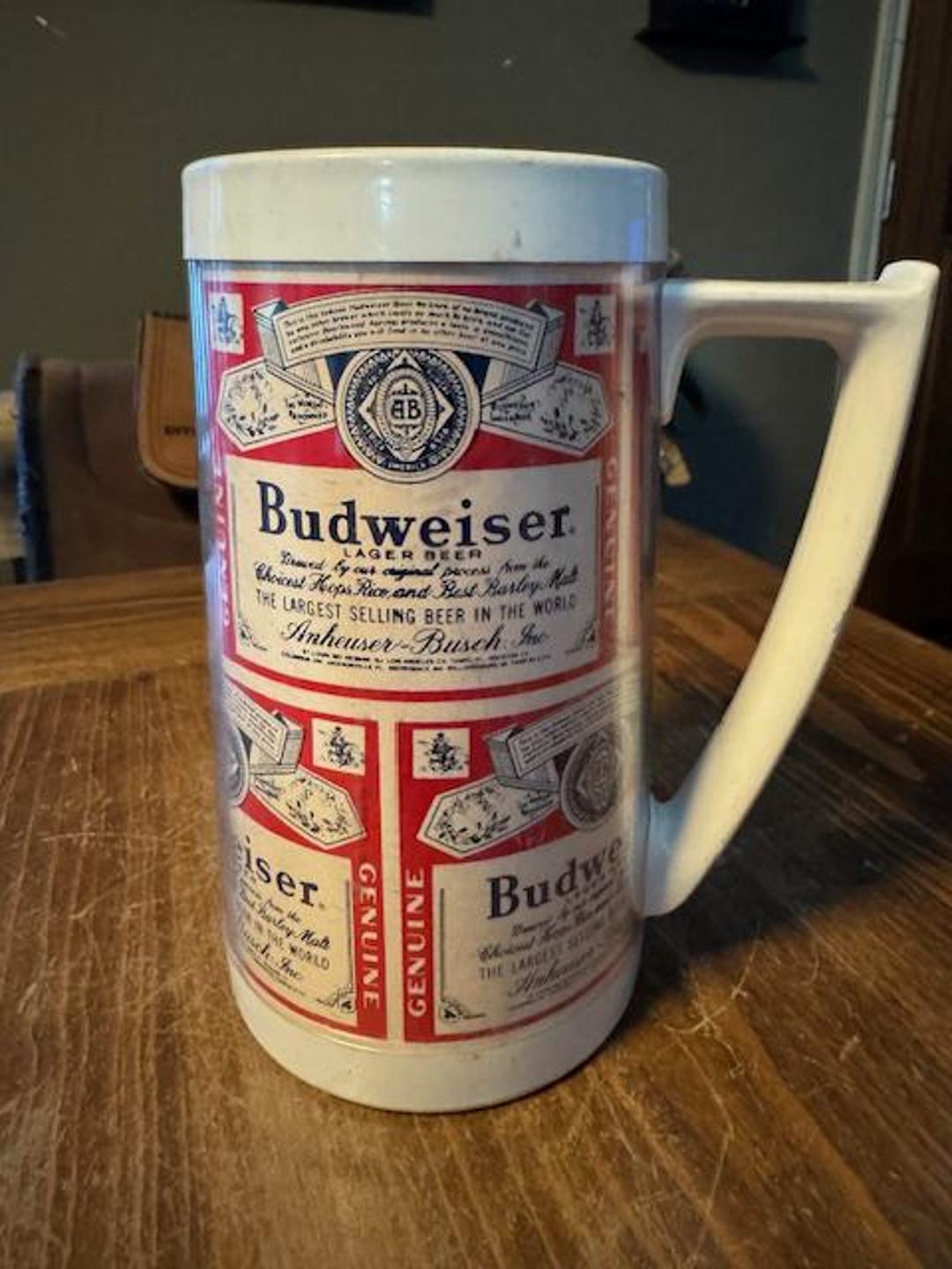 Jarra, vaso y jarra de cerveza Budweiser vintage de los años 80