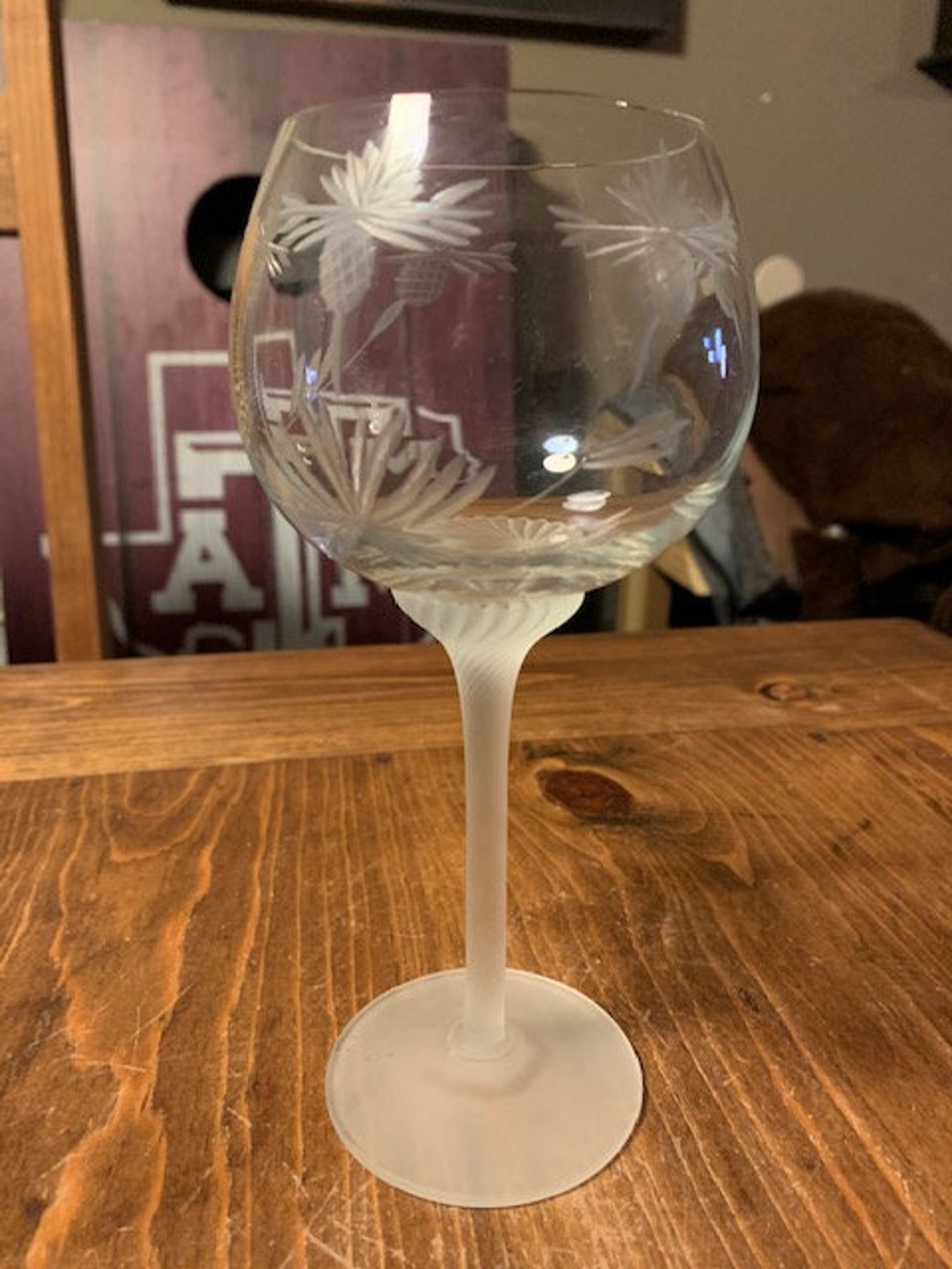 Mikasa Pineapple Etched Crystal Wine Glass Etsy UK