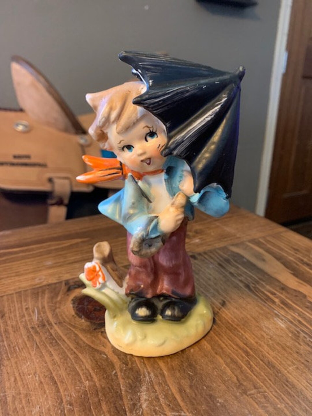 Boy With Umbrella Figurine - Etsy