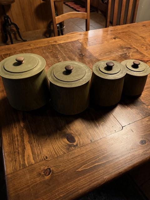 ヴィンテージキャニスター4個セット - Etsy 日本