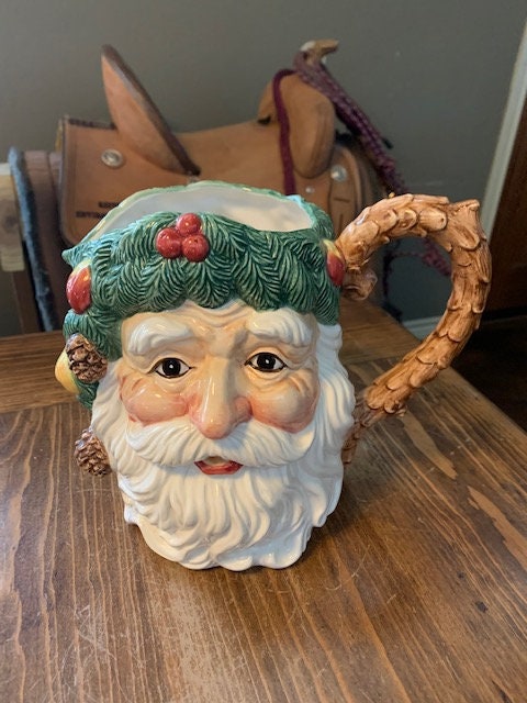 Winterberry Figural Gnome Santa Mug