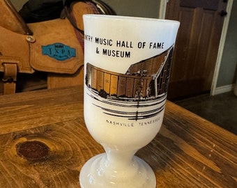 Vintage Irish Coffee Milkglass Pedestal Mug Country Music Hall of Fame