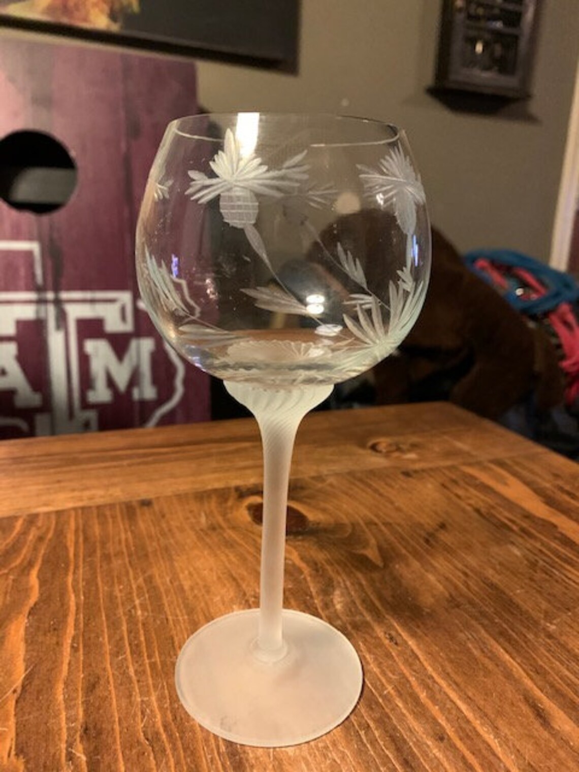 Mikasa Pineapple Etched Crystal Wine Glass Etsy UK