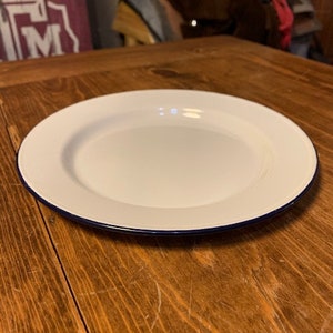 Blue and White Enamelware Salad/Sandwich Plate