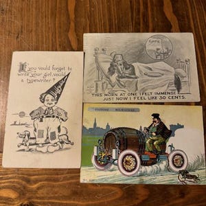Set of 3 Vintage Dachshund Postcards