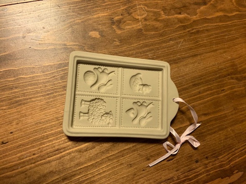 Ceramic Cookie Mold With Rabbit Chicken and Sheep Etsy