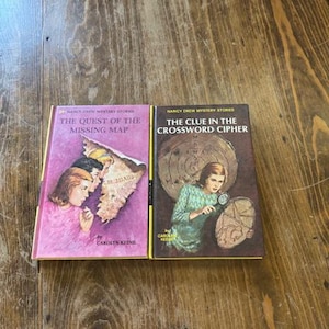 Set of 2 Nancy Drew Books, Clue in the Crossword Cipher and Quest of the Missing Map