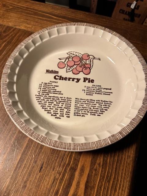 Vintage Watkins Cherry Pie Plate - Etsy