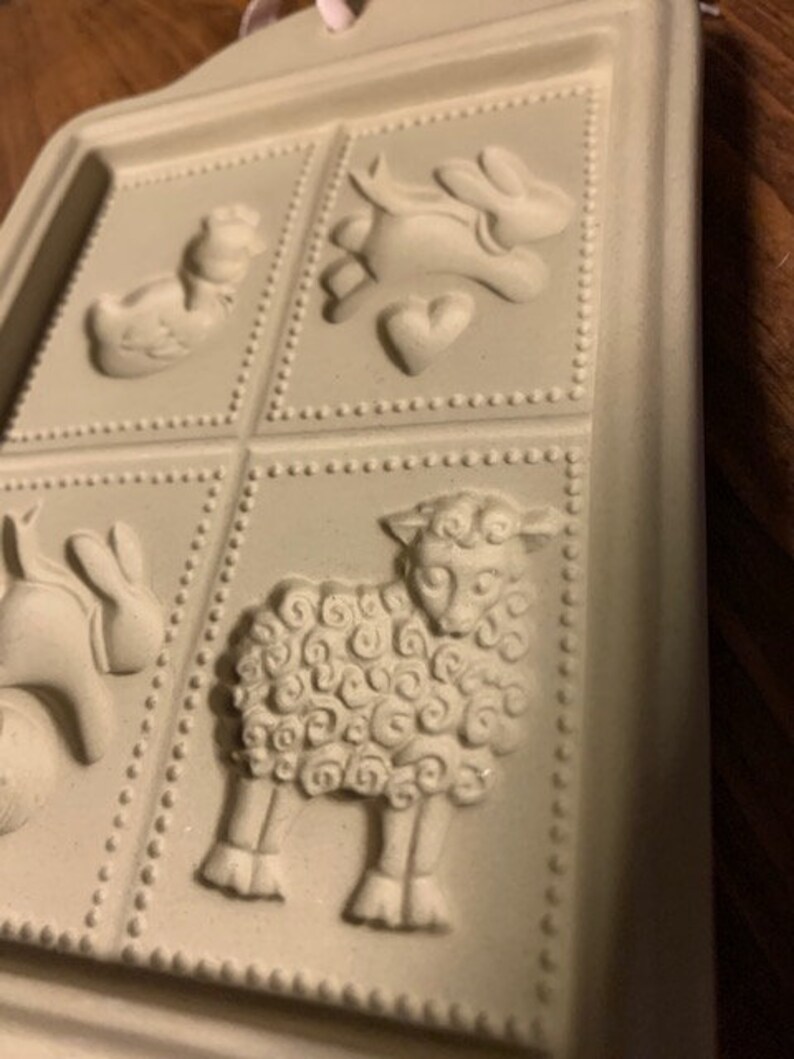 Ceramic Cookie Mold With Rabbit Chicken and Sheep Etsy