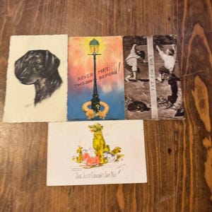 Set of 4 Vintage Dachshund Postcards
