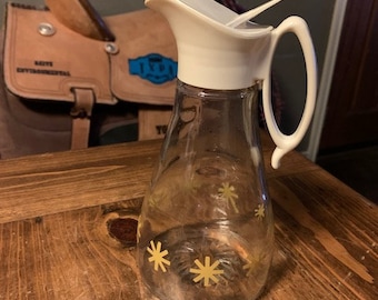 Vintage Glass and Plastic Syrup Dispenser