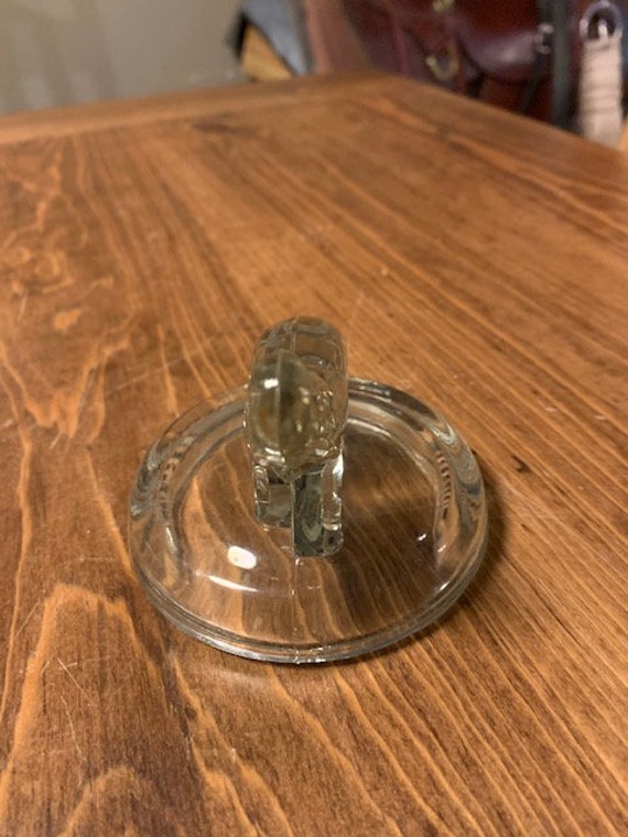 Clear Glass Elephant Covered Trinket Dish - image 7