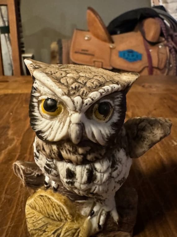 Vintage Owl Homco Figurine - Etsy