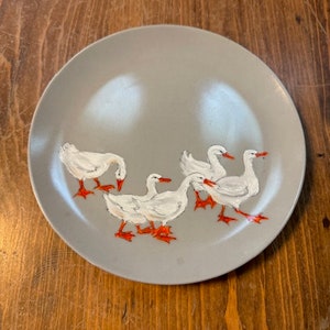 Vintage Enesco Mary Mugg Plate Featuring Ducks