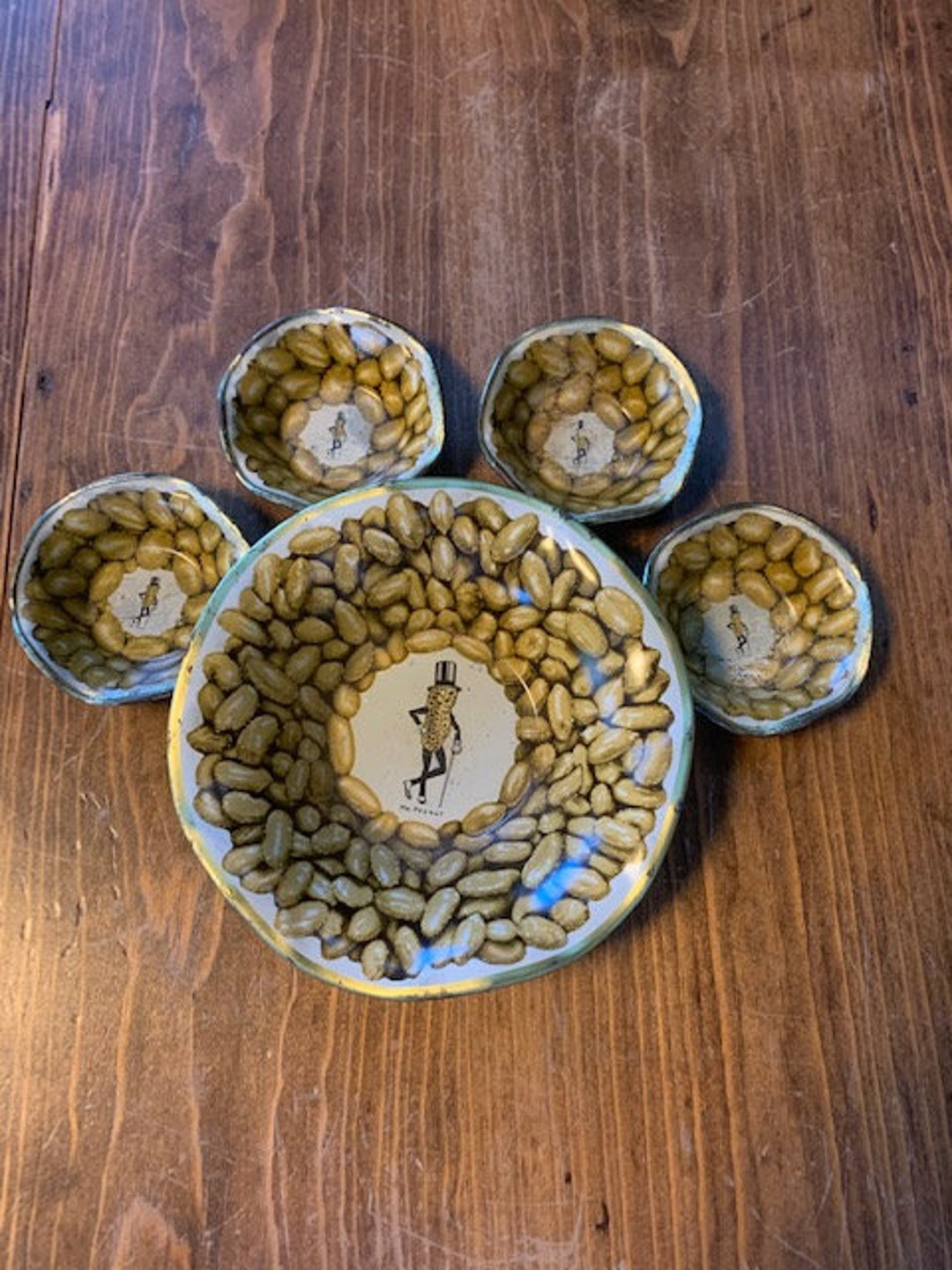 Vintage Planters Mr. Peanut Tin Serving Dishes - Etsy