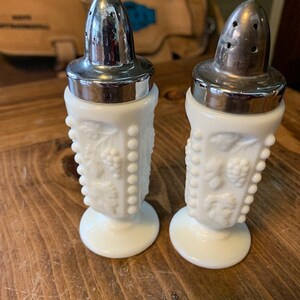 Milk Glass Salt and Pepper Shakers