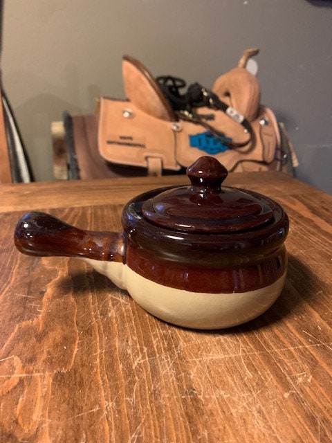 茶色 陶器 ボウル 取っ手付き 取っ手と蓋付きの陶器製スープボウルまたはチリボウル - Etsy 日本